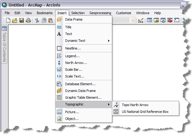 The Insert menu with Production Mapping elements