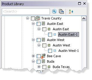 Product Library tree view with new products added