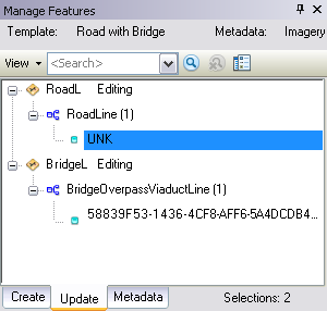 Bridge and road features on the Update tab