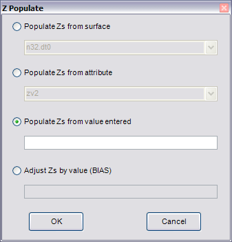 Z Populate dialog box