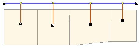 Endpoints snapped to a line