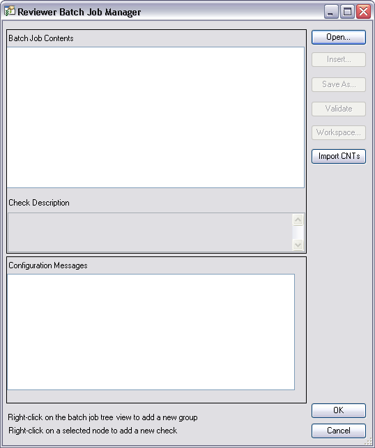 Reviewer Batch Job Manager dialog box