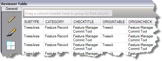 The Reviewer table with features from the Update tab