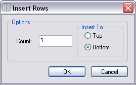 Insert Rows dialog box