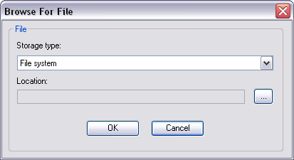 Browse For File dialog box