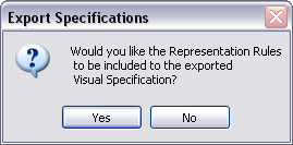 Export Specifications message box