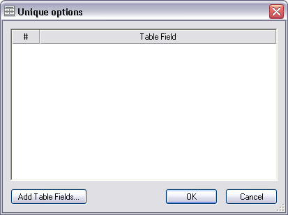 Unique options dialog box