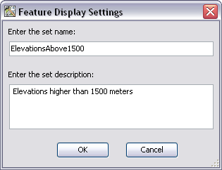 Feature Display Settings dialog box