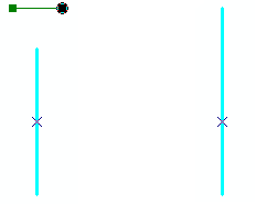 Example of a line that has been extended using the Extend/Trim Selected Line With Edit Sketch tool