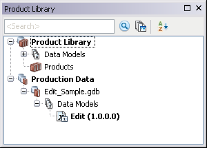 Product Library tree view with Data Models level