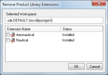 Remove Product Library Extensions dialog box