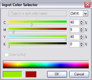 The Input Color Selector dialog box