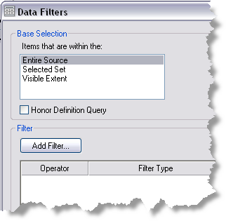 Data Filters dialog box