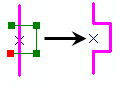 Example of a topology edge that has been reshaped