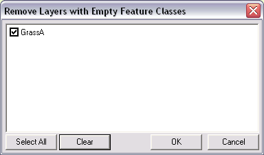 Remove Layers with Empty Feature Classes dialog box