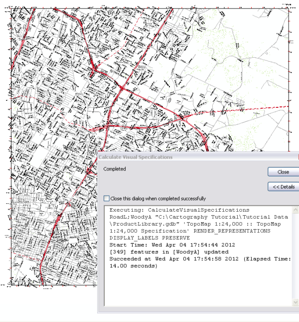 Map updated to display representation symbology for the data