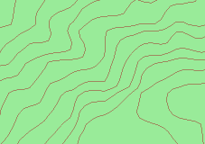 Contour lines displayed with representations