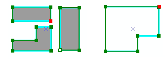 Examples of multipart polygon and polyline features