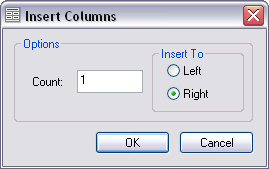 Insert Columns dialog box