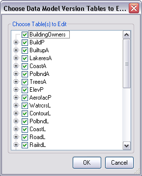 Tables to edit selected