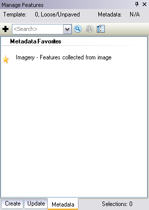 Metadata tab with a metadata favorite