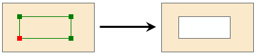 Example of a hole created in a polygon