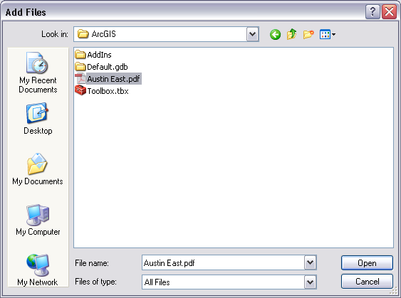 Add Files dialog box