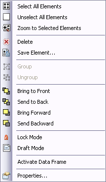 Layout window context menu