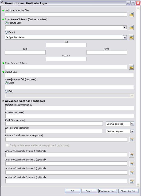 Make Grids and Graticules Layer dialog box