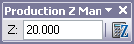 A current z-value specified on the Production Z Management toolbar