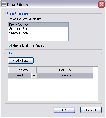 The Data Filters dialog box