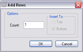 Add Rows dialog box