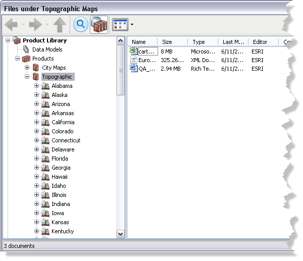 Files under Topographic Maps dialog box