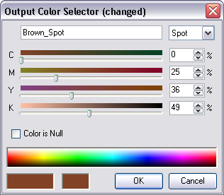 Output Color Selector dialog box
