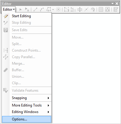 Editor toolbar options