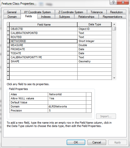 Calibration point attribute properties