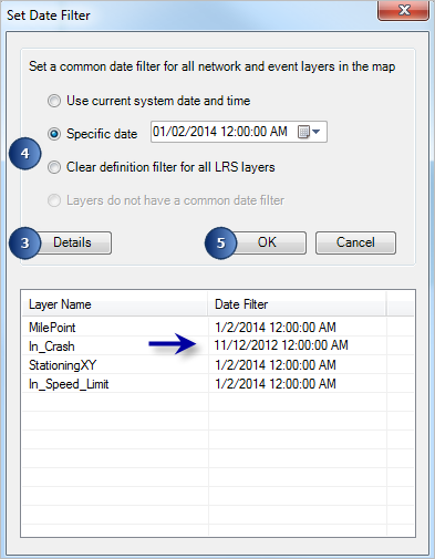 Set Date Filter dialog box