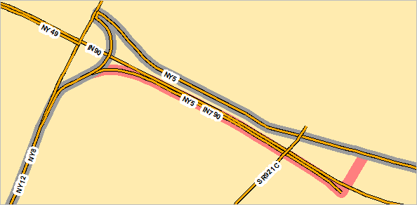 Visualization of change in routes