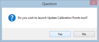 Select Yes to launch the Update Calibration Points tool