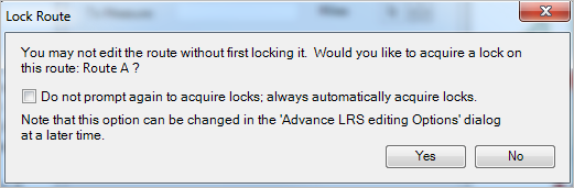 Acquire lock on route