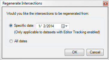 Regenerate Intersections dialog box