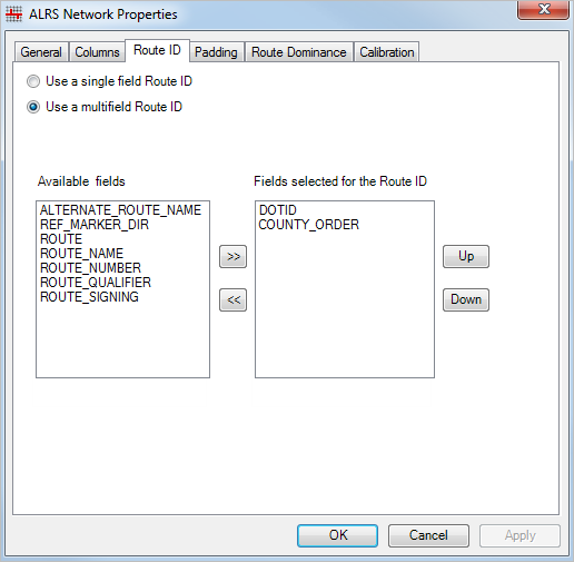 Route ID tab