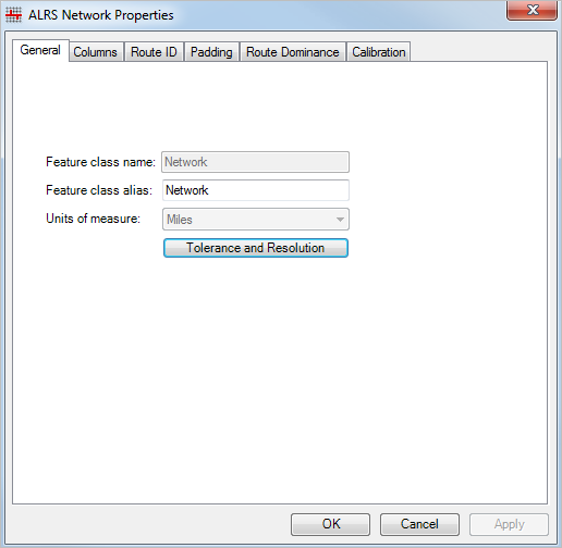 ALRS Network properties