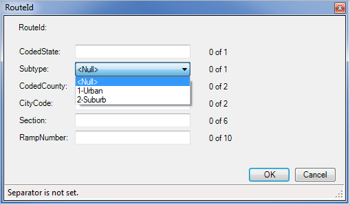Selecting the subtype for the route ID