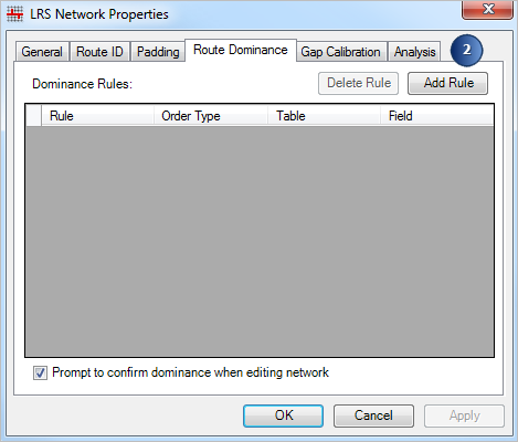 LRS Network Properties dialog box