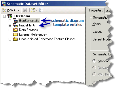 Schematic Dataset Editor tree main entries