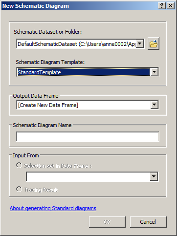 New Schematic Diagram dialog box - Initial content for the Network Dataset builder sample