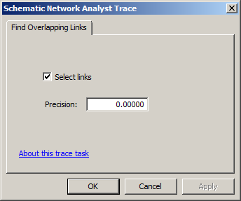 Schematic Analyst Trace Task properties dialog box - Find Overlapping Links