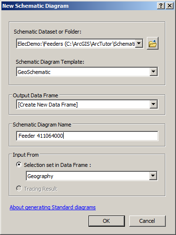 New Schematic Diagram dialog box—Feeder 411064000