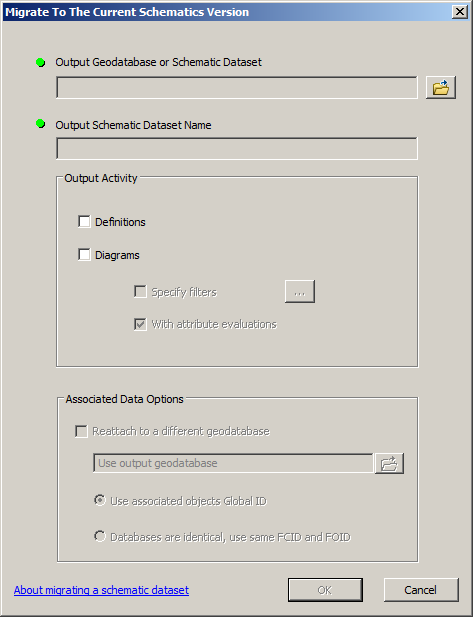 Migrate To The Current Schematics Version dialog box